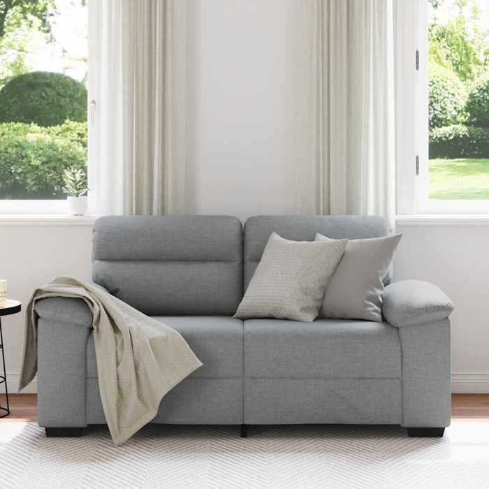 Canapé rembourré 2 places - VIDAXL - Gris clair - 160x81x84 cm - Tissu polyester - Cadre bois et métal