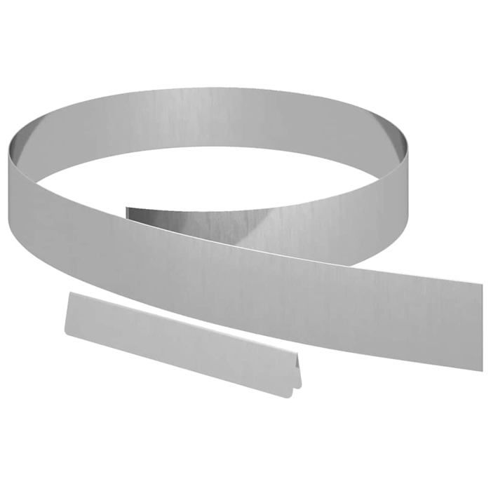 Bordure de pelouse en acier galvanisé - vidaXL - Argent - 450x005x10 cm - 4 pièces - Utilisation en extérieur