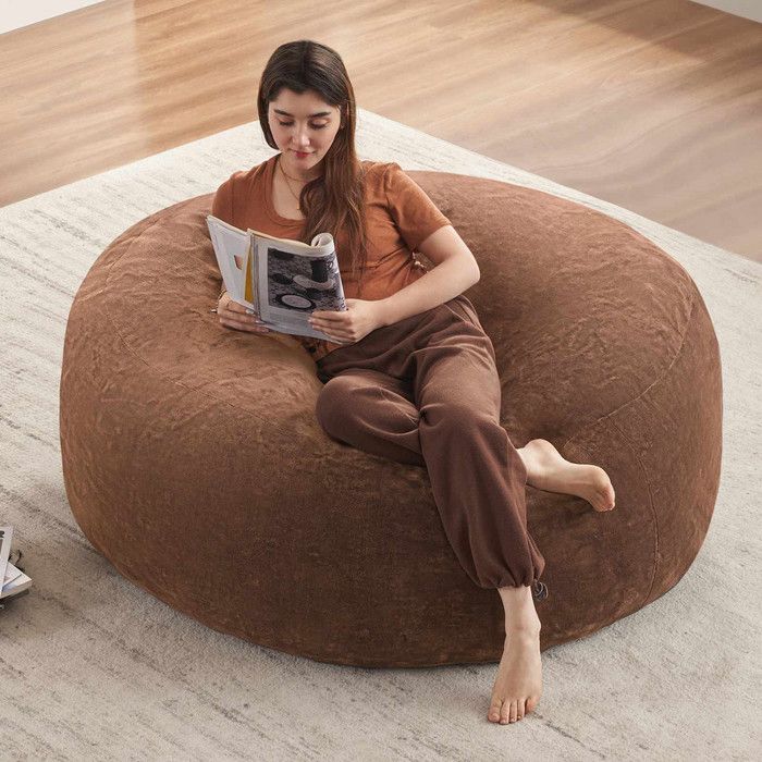 Pouf poire de 150 cm canapé pour adultes fauteuil de lecture doux et confortable convient aux chambres balcons -kaki
