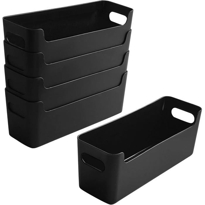 Boîtes de Rangement en Plastique - Lot de 5 - Dimensions Compactes 24 5 x 7 5 x 9 5 cm