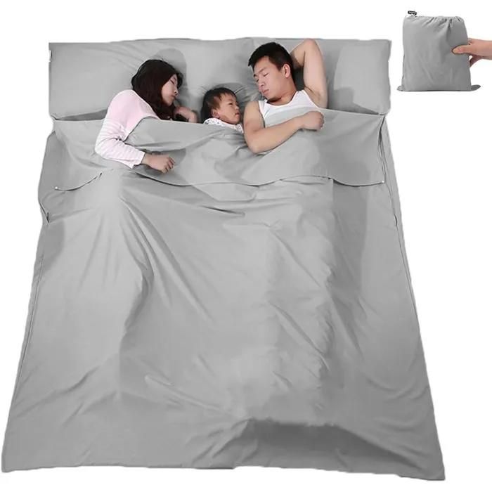 Sac de couchage léger portable résistant à la saleté microfibre respirante compact pour camping randonnée voyage hôtel pique