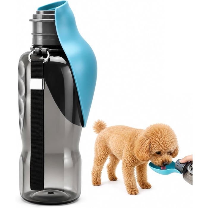 Gourde pour chien de 800 ml avec gamelle pliable Bouteille deau anti-fuite sans BPA pour chien pour promenade randonnée Gourde pour chien de 800 ml avec gamelle pliable Bouteille deau anti-fuite sans BPA pour chien pour promenade randonnée