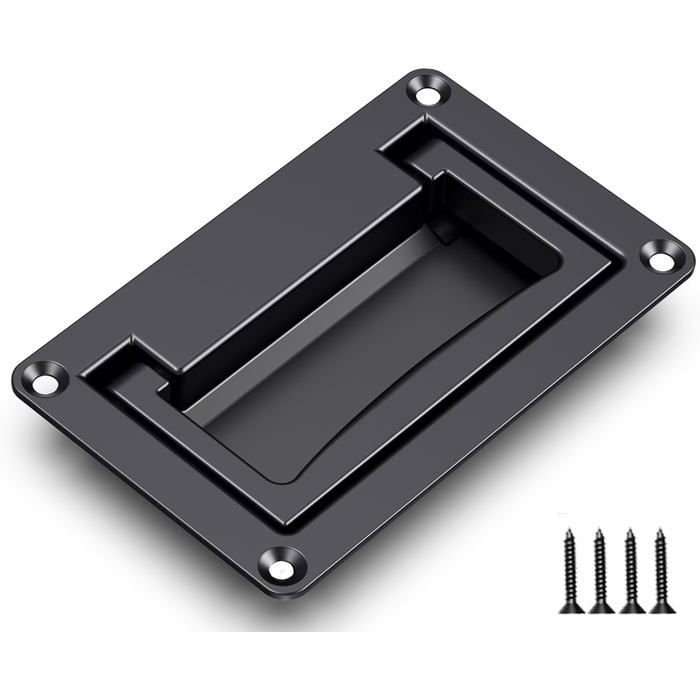 Poignée encastrable à affleurement pour tiroir et placard - alliage de zinc noir 11 cm lot de 1