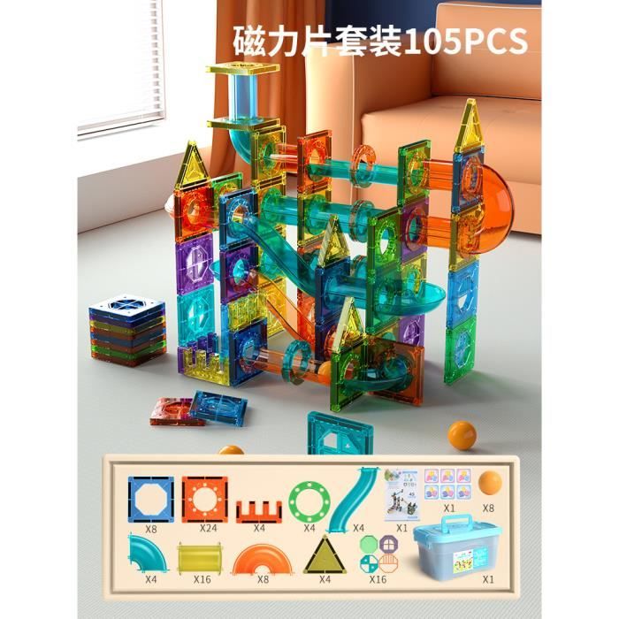 Circuit magnétique à billes Zylo® - Tuiles magnétiques - Jouets magnétiques - 100