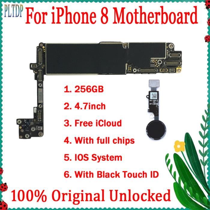 Carte Mère IPhone 8 64Go Noir - Origine Démontée - Touch ID - Testée