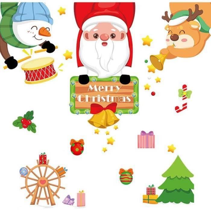 Lot De 300 Autocollants De Fenêtre De Noël - Renne Et Flocons De Neige En PVC, Décorations Statiques Réutilisables Pour Vitres
