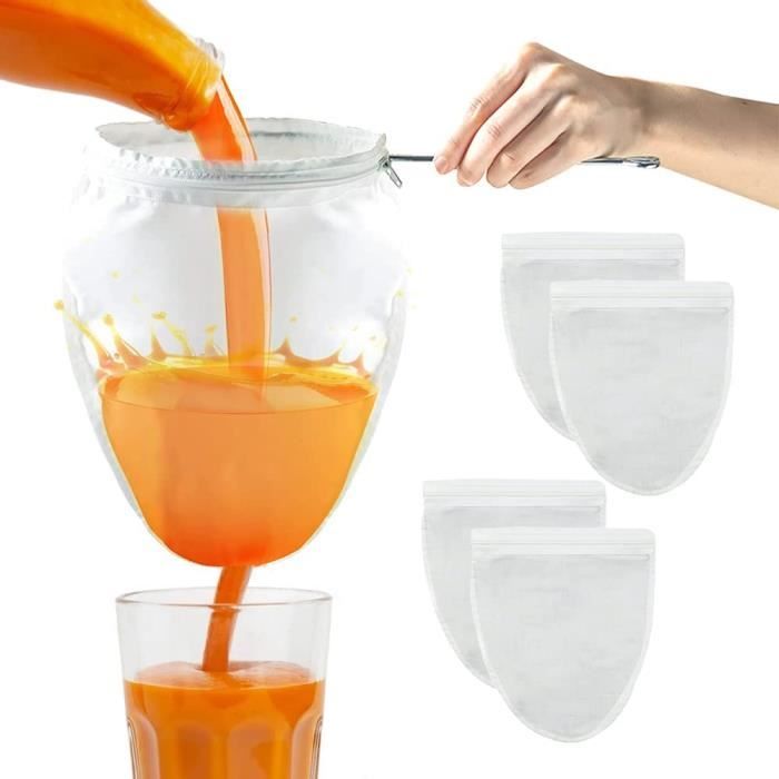 4 Pièces Sac À Lait De Noix Sac A Lait Vegetal Avec 1 Anneau Acier