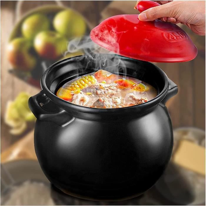 Tajine IBILI 28cm Naturel Noir - Argile émaillée Pour Cuisson Vapeur Lente