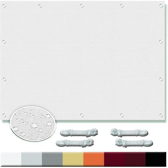 Voile D'ombrage Auvent Rectangulaire 1.8 X 2.4 M Protection UV Tissu