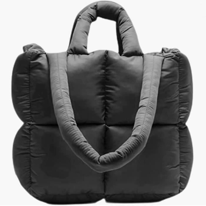 Sac à Main Puffer Femme - Tote Bag Matelassé Imperméable - Bandoulière Réglable - Grand Format