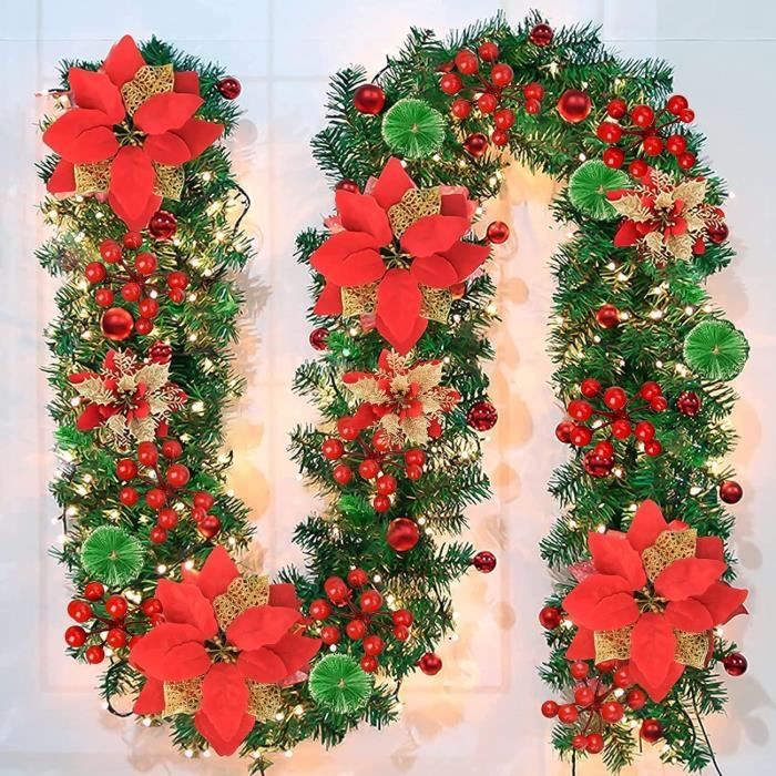 Guirlande De Noël Lumineuse 270Cm, Guirlande De Sapin En Pvc Avec