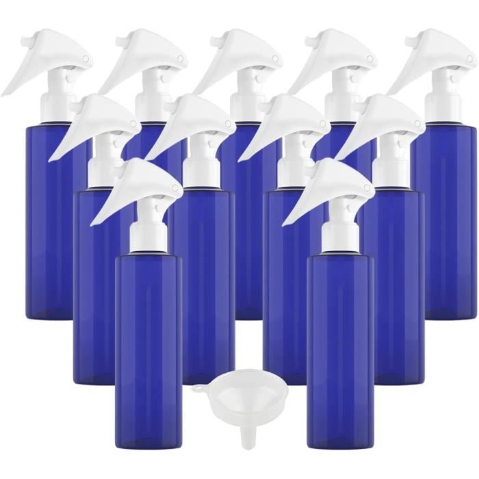 Flacon plastique vide 250ml bleu cobalt avec spray