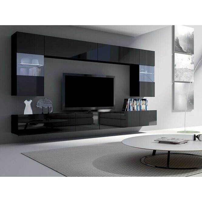 Rangement de salon - Rangement de salon Providence B105 159998 - Noir - 300x43cm