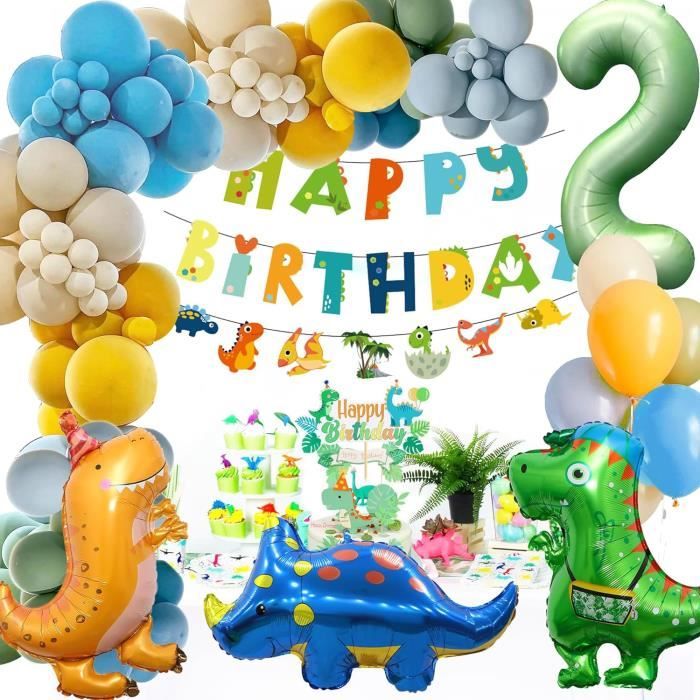 Décorations de fête de dinosaure pour filles 2e anniversaire