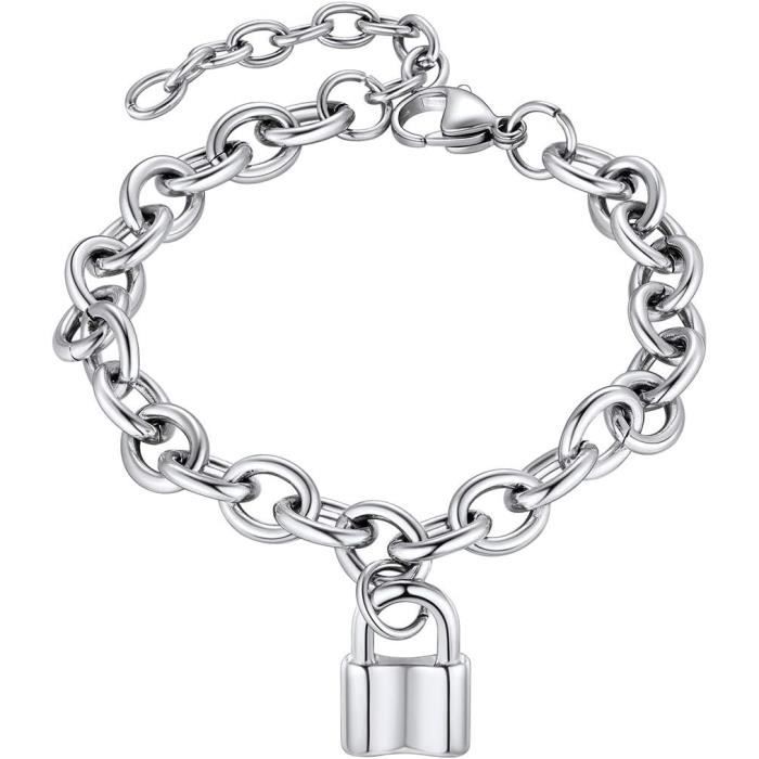Bracelet De Cheville Femme PROSTEEL - Plaqué Or - Charme Cœur Initiale - Longueur Ajustable 22+5cm