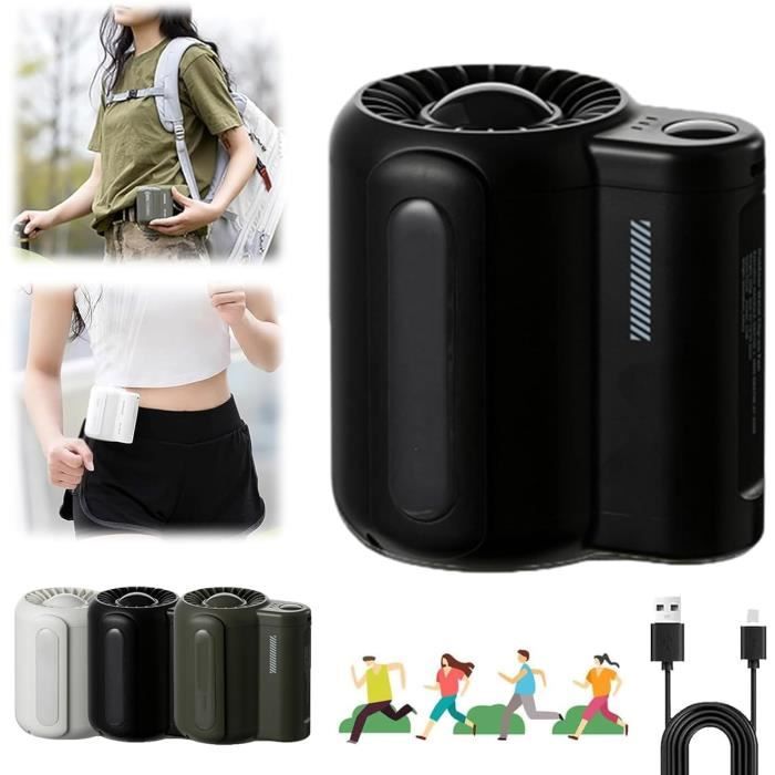 Cool Clip Fan Under ShirtCool Clip Outdoor Waist FanPortable Waist Clip FanBelt Fan Clip on Waist Portable Cooling Fan(Black).