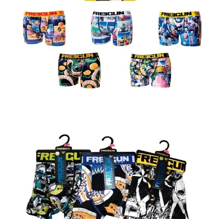 Lot De 3 Boxers Homme Zelda Freegun - Bleu - - Nu