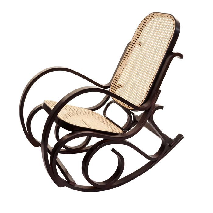 Rocking-chair fauteuil à bascule ~ couleur noyer rotin