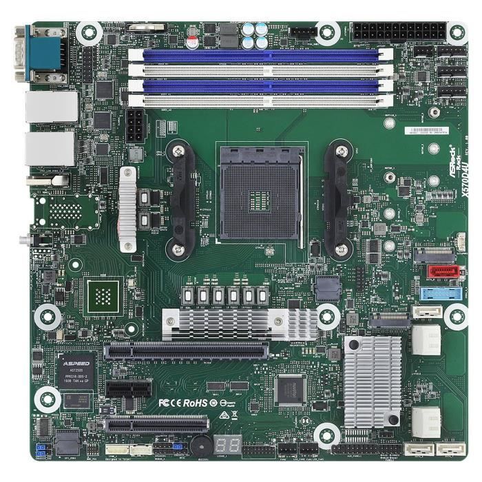 Asrock Rack X570d4u Motherboard Micro Atx Socket Am4 Amd X570 - vue 3