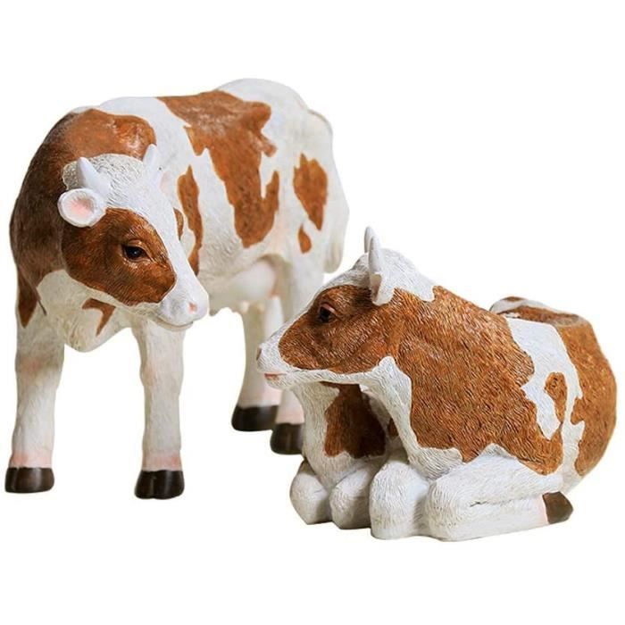 Statue de Vache et de Veau pour Ornement de Jardin extérieur, Figurine
