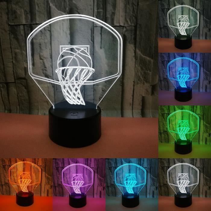 3D de Basket-Ball Sport Maison Décoration LED illusion Tactile 7