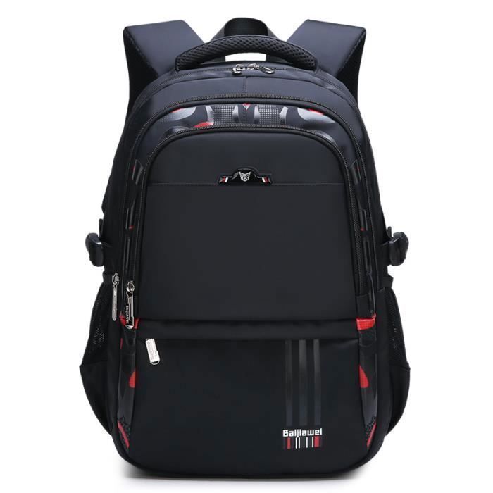 Cartable - Garçon - Sac à Dos Imperméable - Nylon - 31x14x46cm - Rouge