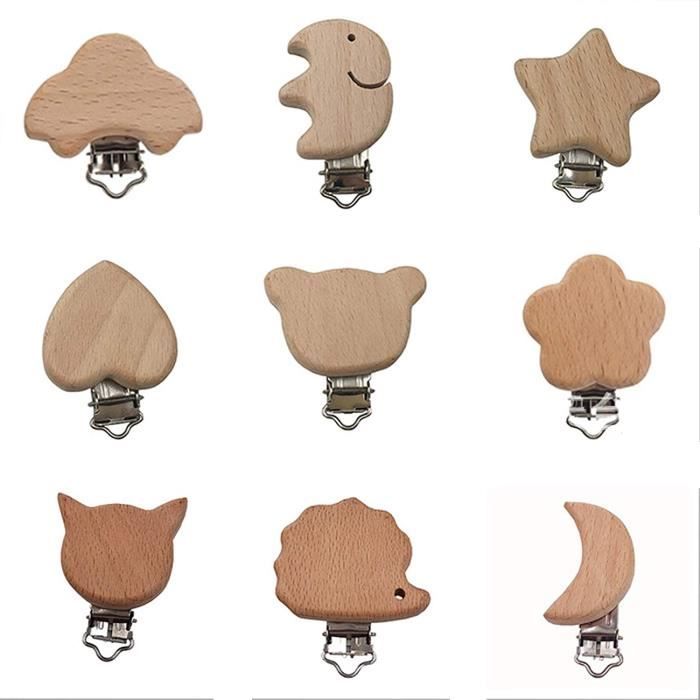 Lot De 10 Pinces à Tétine (Attache Sucette) - Couleurs Aléatoires - Neuf