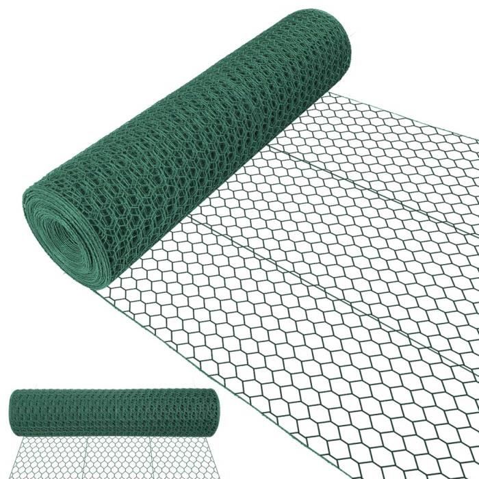Cloture Jardin L x H Hexagonal Nishore Grillage a Poule Grillage pour Jardin Acier Gris 25 x 1,2 m avec Mailles hexagonales 