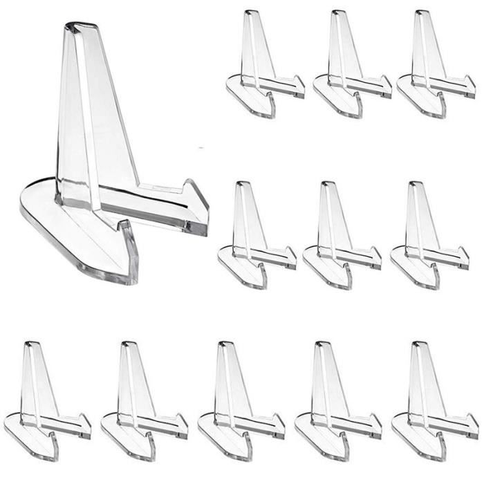 SRTSTR Lot De 30 Mini Chevalets Transparents - Supports Acryliques Pour Pièces, Médailles Et Photos - Présentoirs Stables Et Élégants