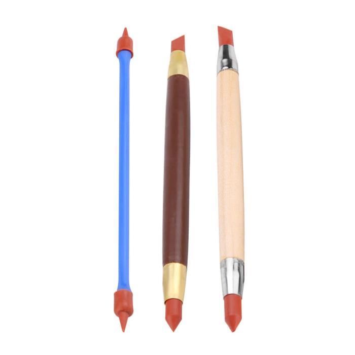 5 Outils De Modelage Argile En Caoutchouc Silicone - Pour Poterie, Sculpture Et Artisanat - Longueur 15-16cm