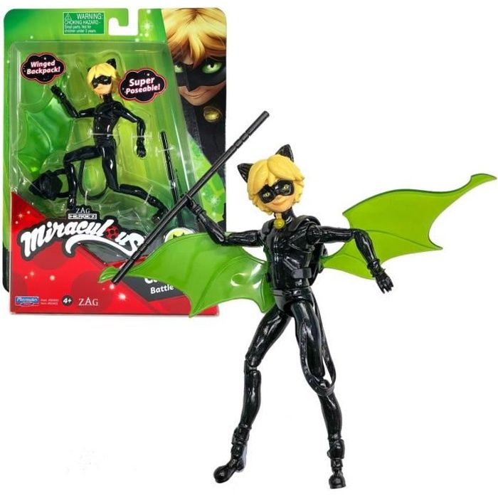 Mini-poupée 12 cm Chat Noir et son équipement - BANDAI - Miraculous Ladybug  - Cdiscount Jeux - Jouets