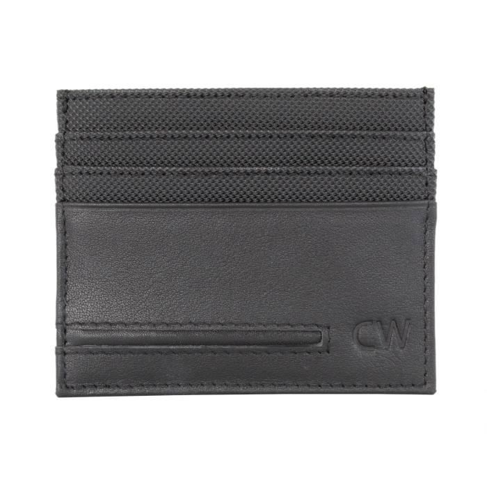Porte-cartes fin 3cc Cadwell Homme Toile - Noir