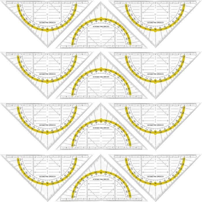 Lot De 10 Triangles De Géométrie PATIKIL - Équerres Flexibles Transparentes 16cm