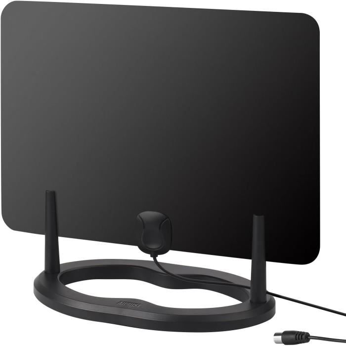 Antenne TNT Intérieure/extérieure Puissante - Réception 4K 1080P - Base Magnétique 360°