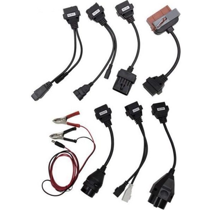 Kit 8pcs OBD2 Câble d'adaptateur,Diagnostic Auto Delphi pour Autocom CDP Pro voitures Interface de Diagnostic Scanner