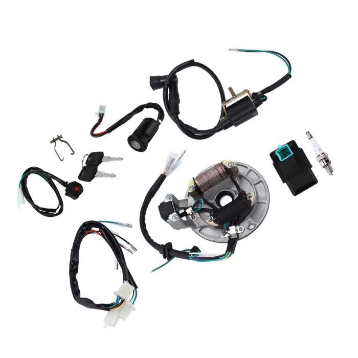 Kit Câblage Électrique Complet Pour ATV 50cc-110cc 4 Temps - Stator, CDI, Bobine, Bougie