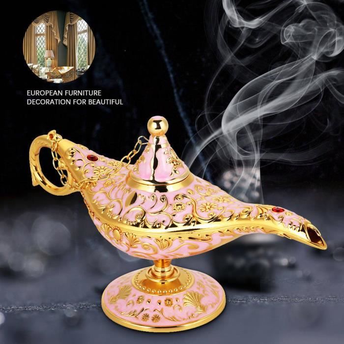 Lampe Magique Aladdin VOANZO - Zinc Allié Doré - Décoration Table Vintage - 21x7x11cm
