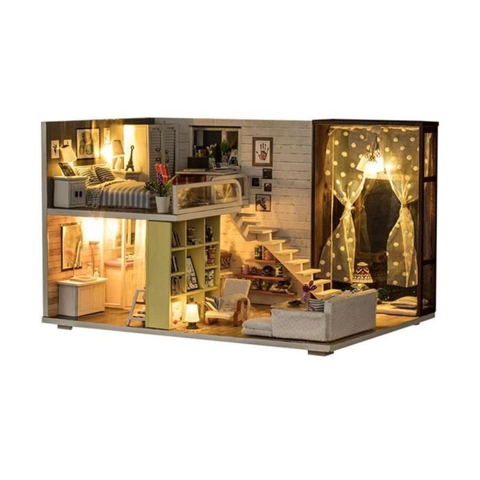 CONFO DIY Maison de Noël miniature Assemblez LED Dollhouse Furniture Kit  cadeau de Noël jouet - Cdiscount Jeux - Jouets