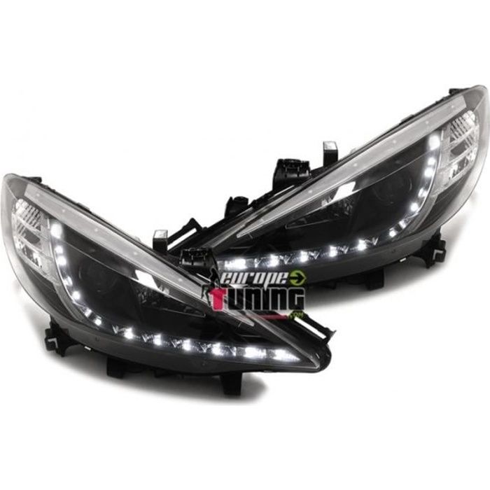 Peugeot 207 Headlights 20062015 LED DRL Chrome Angel Eyes Halo Upgrade GTi