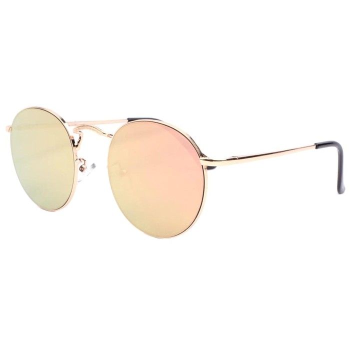 Lunettes de soleil rondes miroir dor Olky Jaune Taille unique