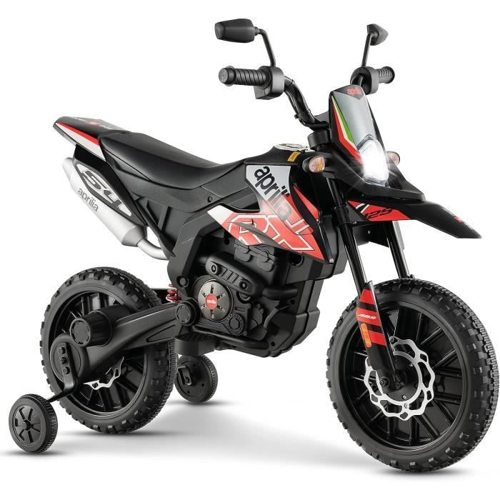 GOPLUS Moto ??lectrique pour Enfants 3-8 Ans avec 2 Roues d'Entra?�nemen,Phare,12V avec Musique 
