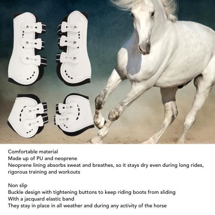2 Paires Grandes Bottes Attelle Cheval WEAVER Noir Protection Tendon