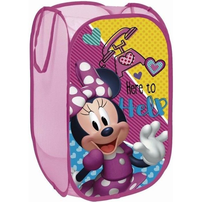 Rangement Pop Up Minnie Jouet Peluche Bac A Linge Pliant Panier