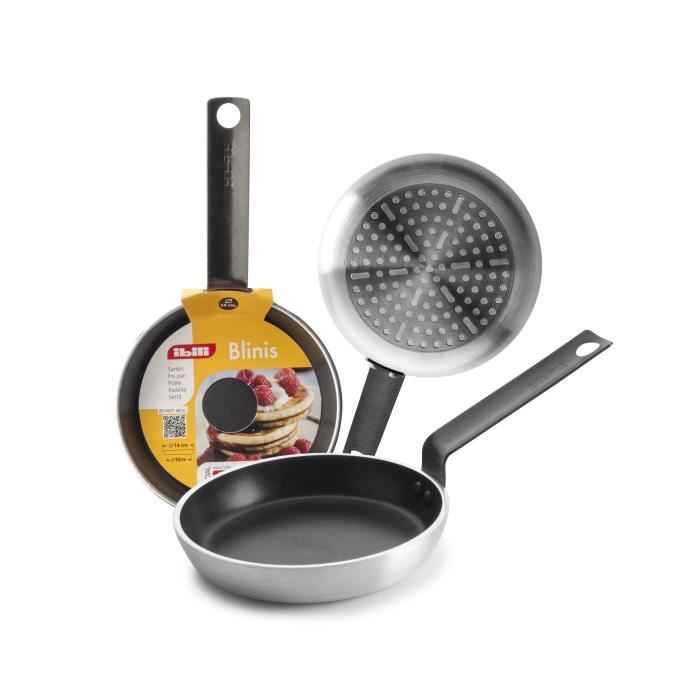 IBILI - Poêle Blinis, 14 cm, Aluminium, Antiadhésif, Compatible avec l’induction