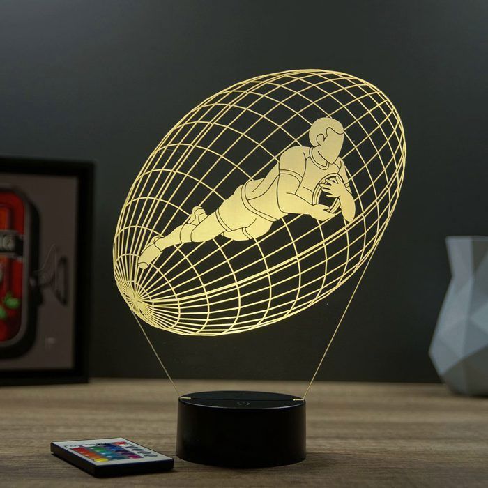 Lampe 3D Sport Rugby – LED – Idée Cadeau – Fabriquée en France