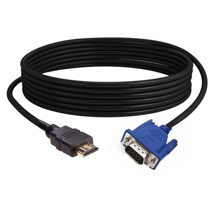 Câble Adaptateur HDMI Mâle Vers VGA Mâle 1,80 M - Convertisseur Numérique Analogique