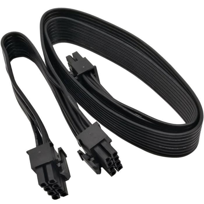 COMeap Mini Câble Adaptateur D'alimentation PCIe 8 Broches Vers 8 Broches 6 2 6 Broches Pour Dell Poweredge R540 R640 R740 R740xd Lenovo Thinksystem Sr650 Numero De Piece Tr5tp 43 Cm