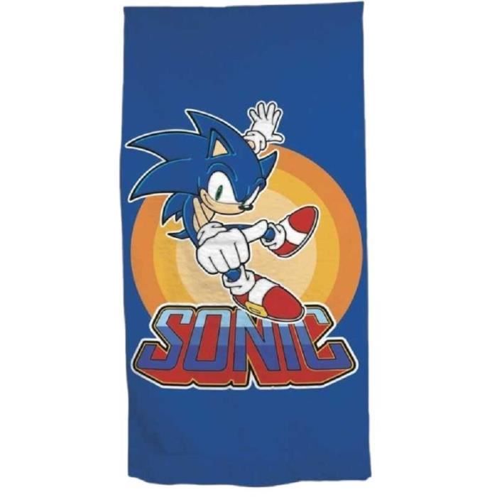 Drap de plage Sonic serviette bain Sega microfibre