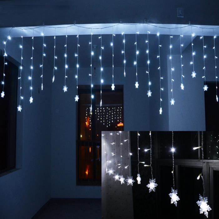 LED Rideau Guirlande Lumineuse Flocon de Neige Féérique Lumière Noël Fête Décor