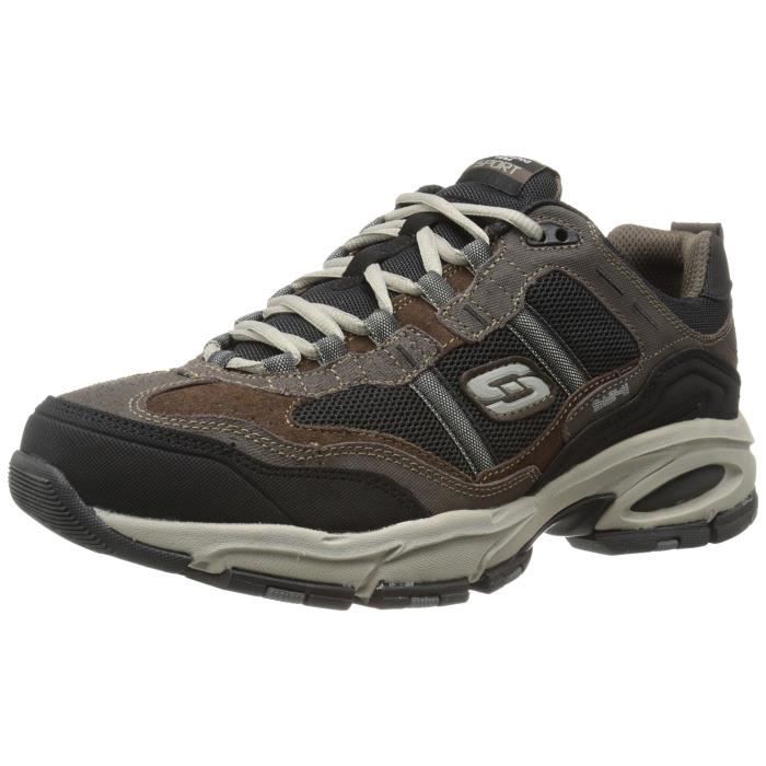 Skechers Sport masculin sportive 2 0 traces memoire mousse espadrille RRK1G Taille 42 1 2 Noir Cdiscount